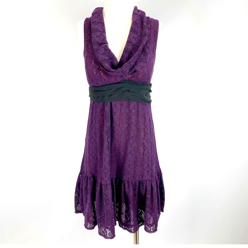 Vintage Free People purple crochet dress